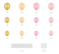Aperçu: Guirlande de ballons cœurs Pink love 1,66 x 1,6 m