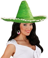 Anteprima: Sombrero pompom verde 50cm