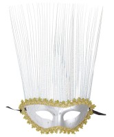 Vorschau: Venezianische Cuffia Augenmaske In Silber