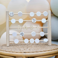 Abacus wooden guest book