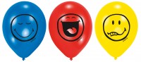 6 Smiley Luftballons Gefühlschaos 23 cm
