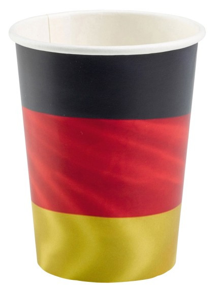 6 vasos papel abanico Alemania 500ml
