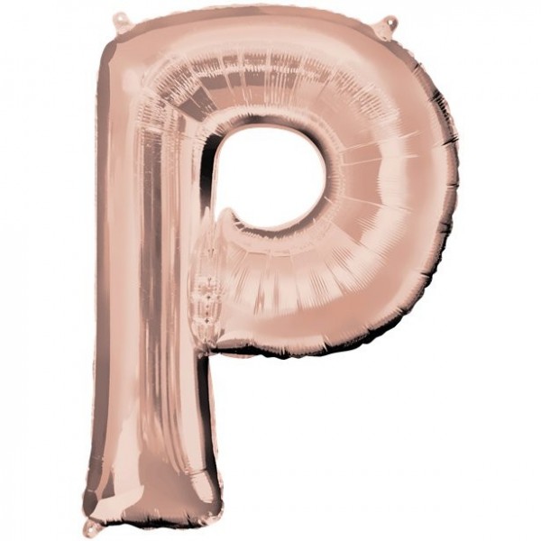 Folieballon letter P rose goud 41cm