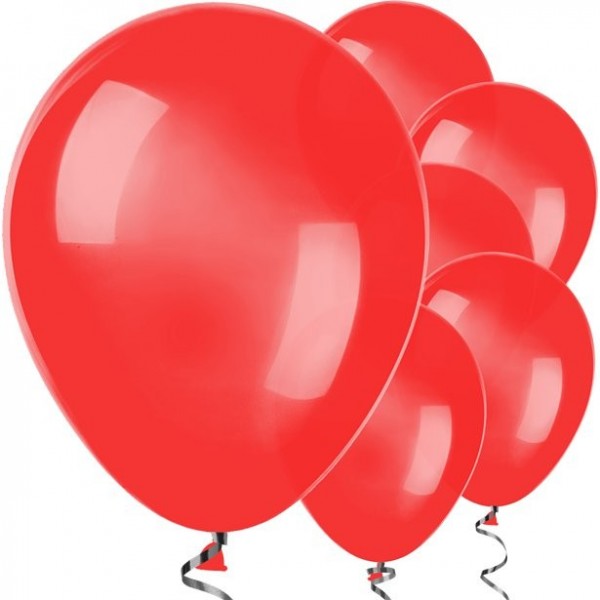 10 röda latexballonger 28cm