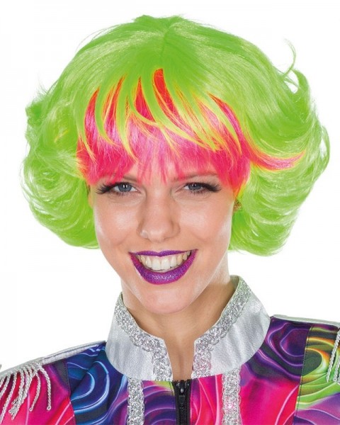 Neon hair dryer ladies wig