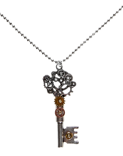 Naszyjnik steampunkowy z zawieszką w kształcie klucza 5