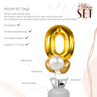 Vorschau: XXL Zahl 0 Gold Ballonbouquet-Set mit Heliumbehälter