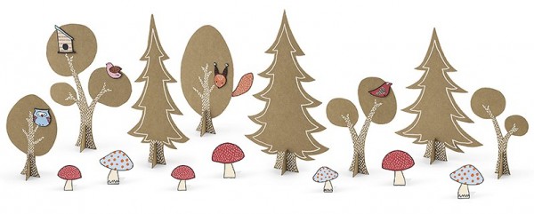 Set de artesanía del bosque con 12 figuras