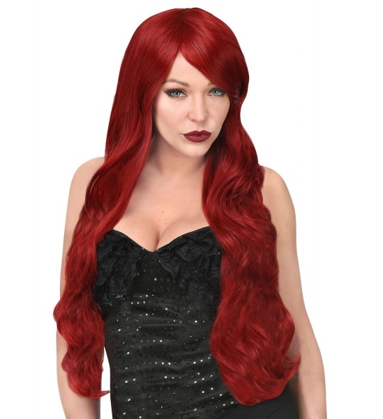 Röd Kayla långhårsperuk cosplay