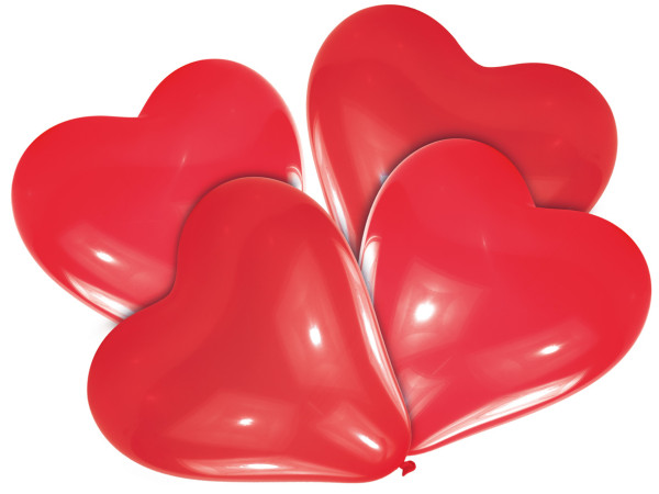 4 hjerteballoner Helena rød 30 cm