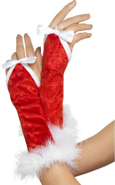 Fingerlose Miss Santa Handschuhe
