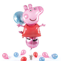 Vorschau: XL Heliumballon in der Box 3-teiliges Set Peppa Pig