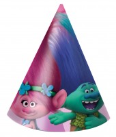 6 party trolls hats made of cardboard