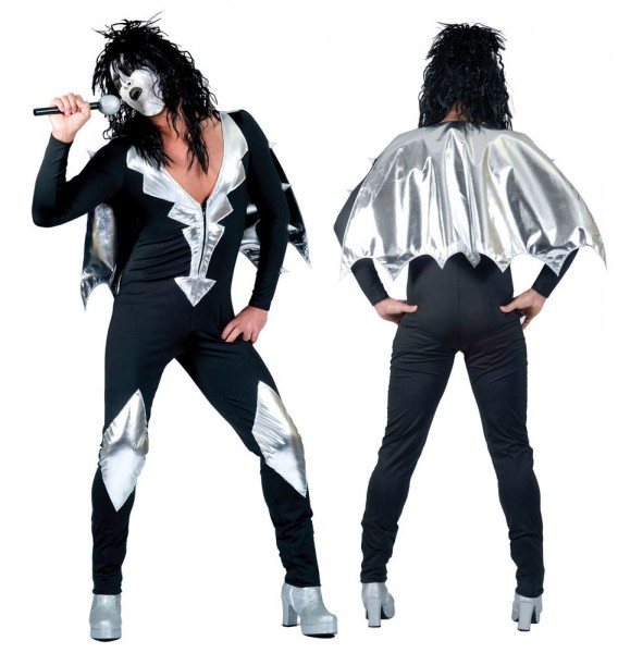 Rockstar Kiss 80-talsdräkt för män