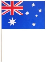 Australien Flagge mit Stab, 17 x 29 cm, Polyester