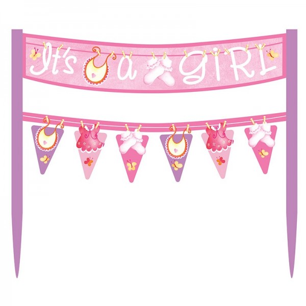 Banner de decoración de pastel de Baby Girl Emilia