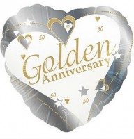 Golden Anniversary foil balloon 46cm