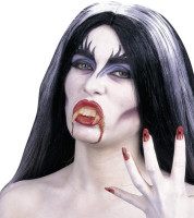 Halloween make up vampire lady with blood and fingernails