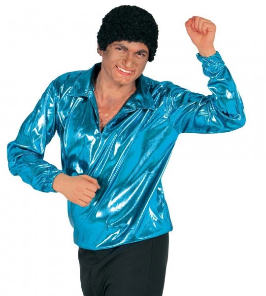 Blauw 70s danser shirt