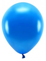 10 Eco metallic ballonnen koningsblauw 26cm