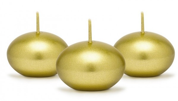 50 Floating Candles Vienna Gold 4cm