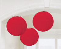 3 farolillos rojos de decoración Summer Tale 20,4 cm