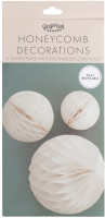 Anteprima: 3 palline ecologiche bianche a nido d'ape