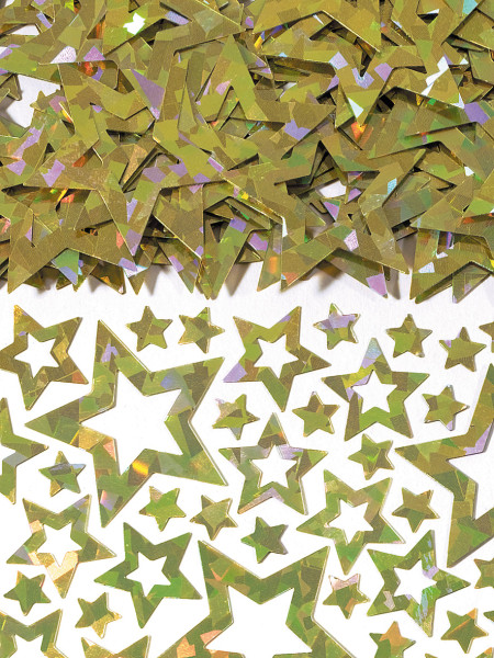 Holographic Star Scatter Decorations Gold 14g