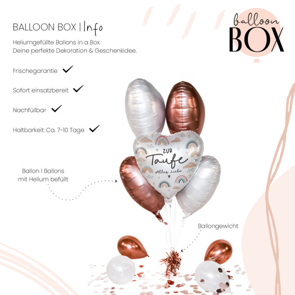 Heliumballon in der Box Taufe Regenbogen 3