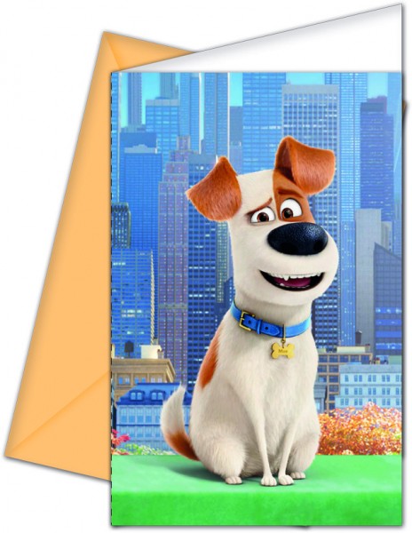 6 Pets dog party invitation card sets