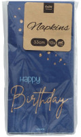 Aperçu: Joyeux anniversaire 10 serviettes Elégant bleu