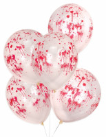 5 latex bloedspattenballonnen, set van 30 cm