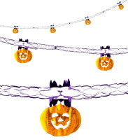 Preview: Shiny pumpkin Halloween garland 270cm