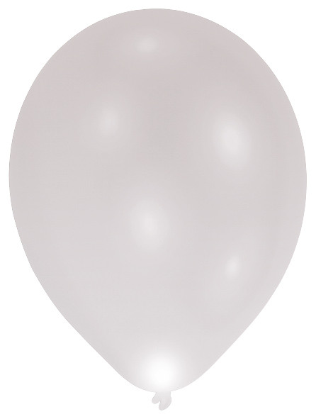 5 LED-ballonger silver 27cm