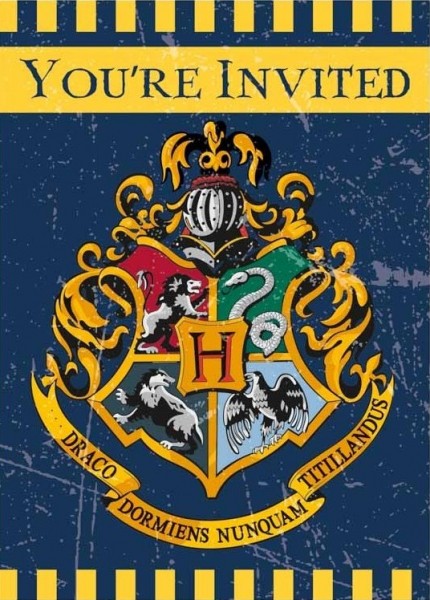 8 invitations Harry Potter Poudlard