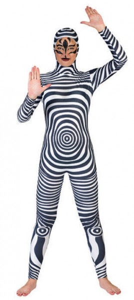 Zebra pattern ladies catsuit