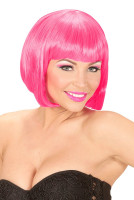 Neonowa różowa peruka UV Bob