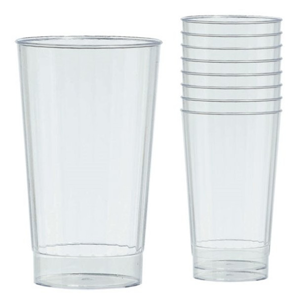 16 verres en plastique transparent 455ml