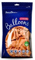 Vorschau: 50 Partystar metallic Ballons apricot 23cm