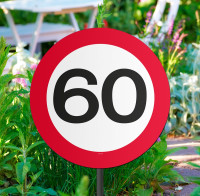 Traffic sign 60 flower beds
