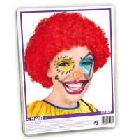 Afro clown wig red