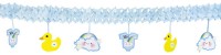 Baby party paper garland blue 4m
