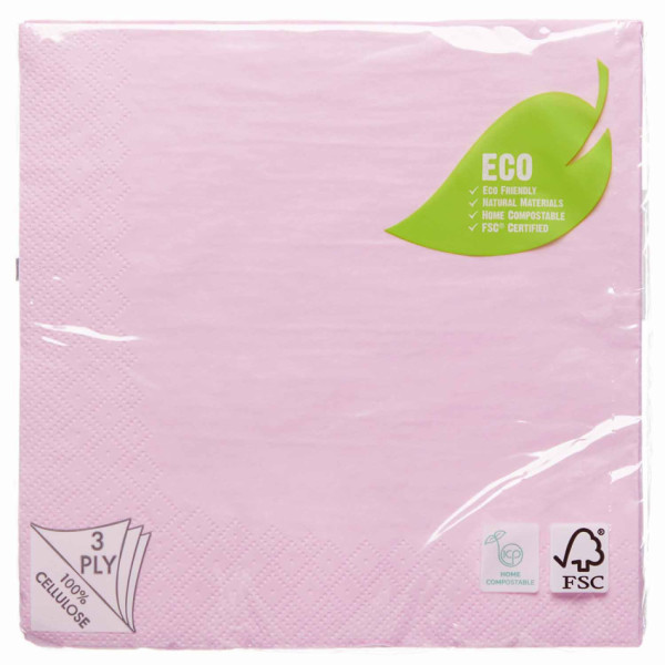 20 Rosa Marshmallow Eco Servietten 33cm
