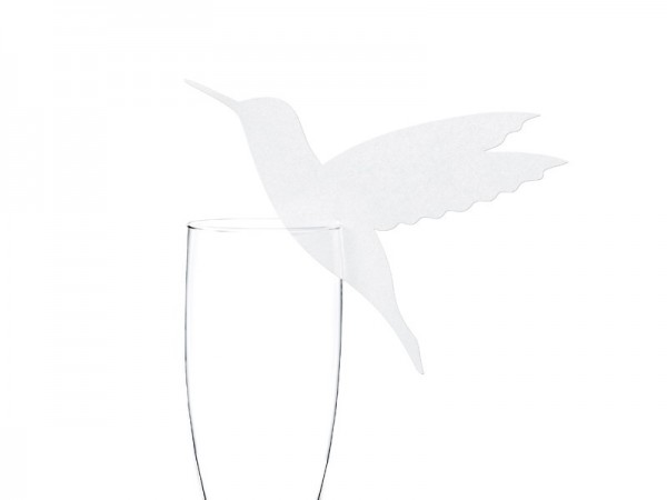 10 swallows glass decoration white 12.5 x 10cm