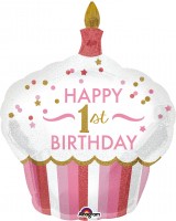 Folienballon Sweet Cupcake 1st Birthday Princess