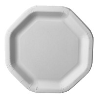50 assiettes FSC Donizetti octogonal blanc
