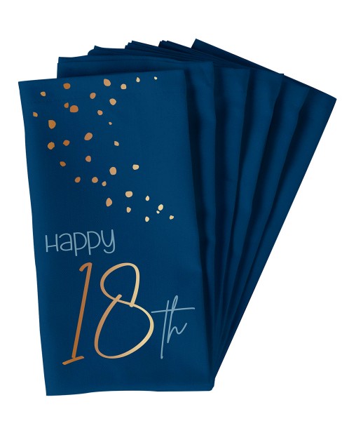 18. fødselsdag 10 servietter Elegant blå