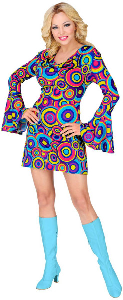 Kolorowy kostium z lat 70 dla kobiet