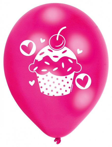 6 Love Cupcakes Luftballons 23 cm 2