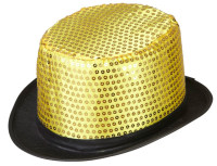 Topp hatt med paljetter i guld